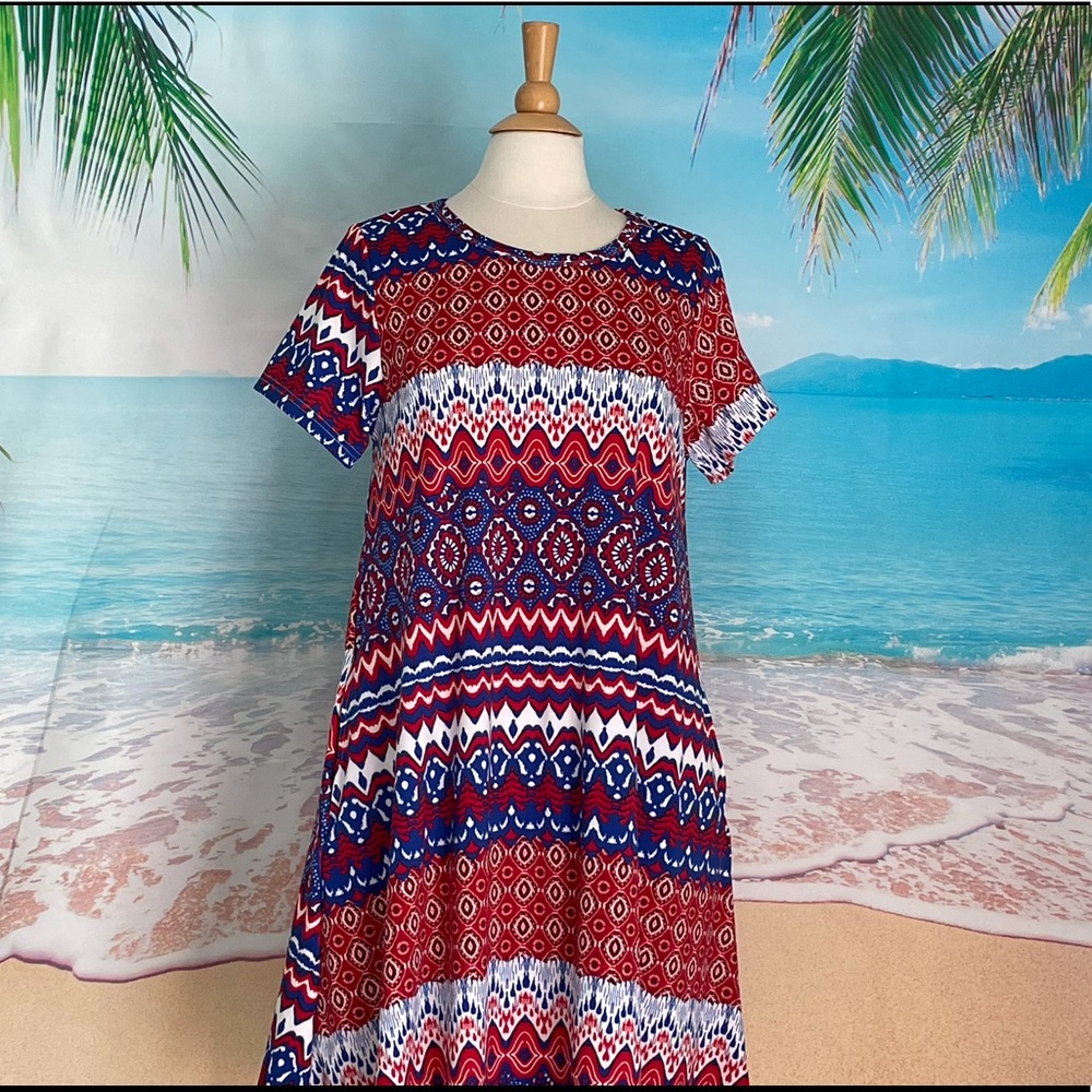 Lularoe Jessie L Fits Red, White & Blue